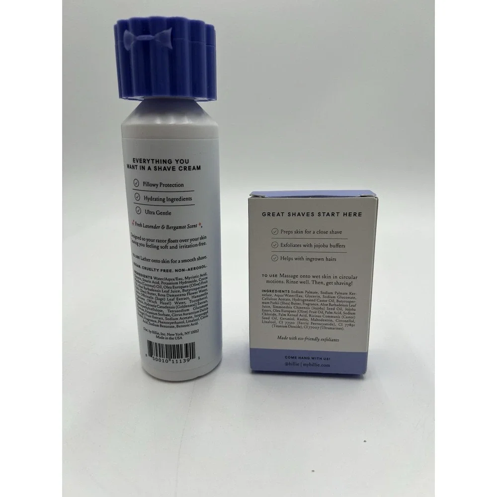 Billie‎ Whipped Shave Cream 6.5 oz + Body Buffer Pre-Shave Exfoliator Set New